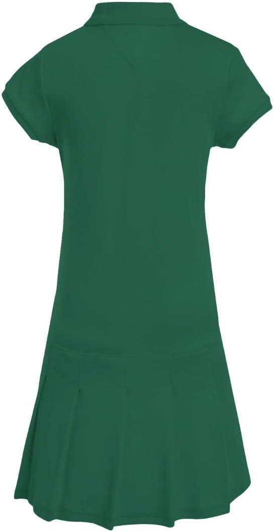 imageTommy Hilfiger Girls Short Sleeve Interlock Pleated Polo Dress School UniformHunter