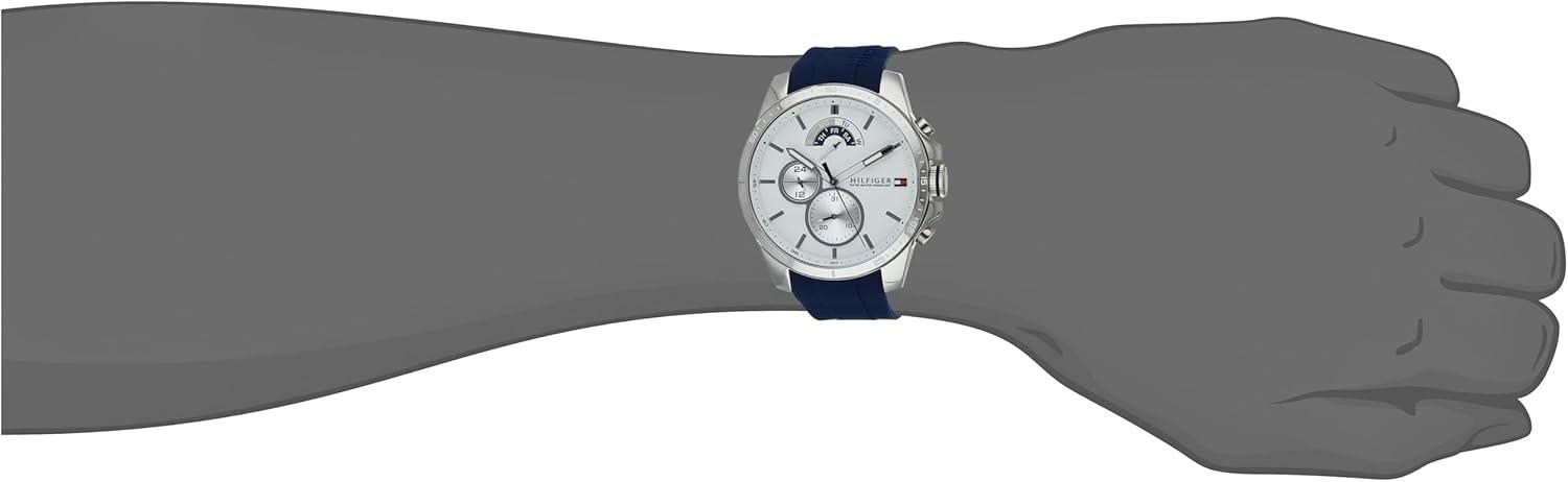 imageTommy Hilfiger Mens 1791348 Cool Sport Analog Display Quartz Silver WatchBlue White