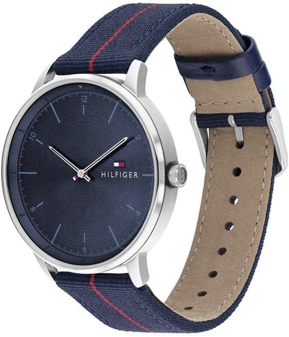 imageTommy Hilfiger Mens 2Hand Quartz Watch Minimalist Style Stainless Steel Case Casual Everyday Wear Gift for HimBlueSilver