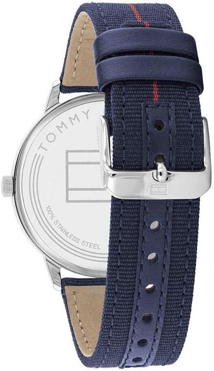 imageTommy Hilfiger Mens 2Hand Quartz Watch Minimalist Style Stainless Steel Case Casual Everyday Wear Gift for HimBlueSilver