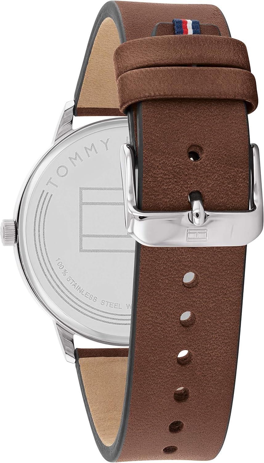 imageTommy Hilfiger Mens 2Hand Quartz Watch Minimalist Style Stainless Steel Case Casual Everyday Wear Gift for HimBrown