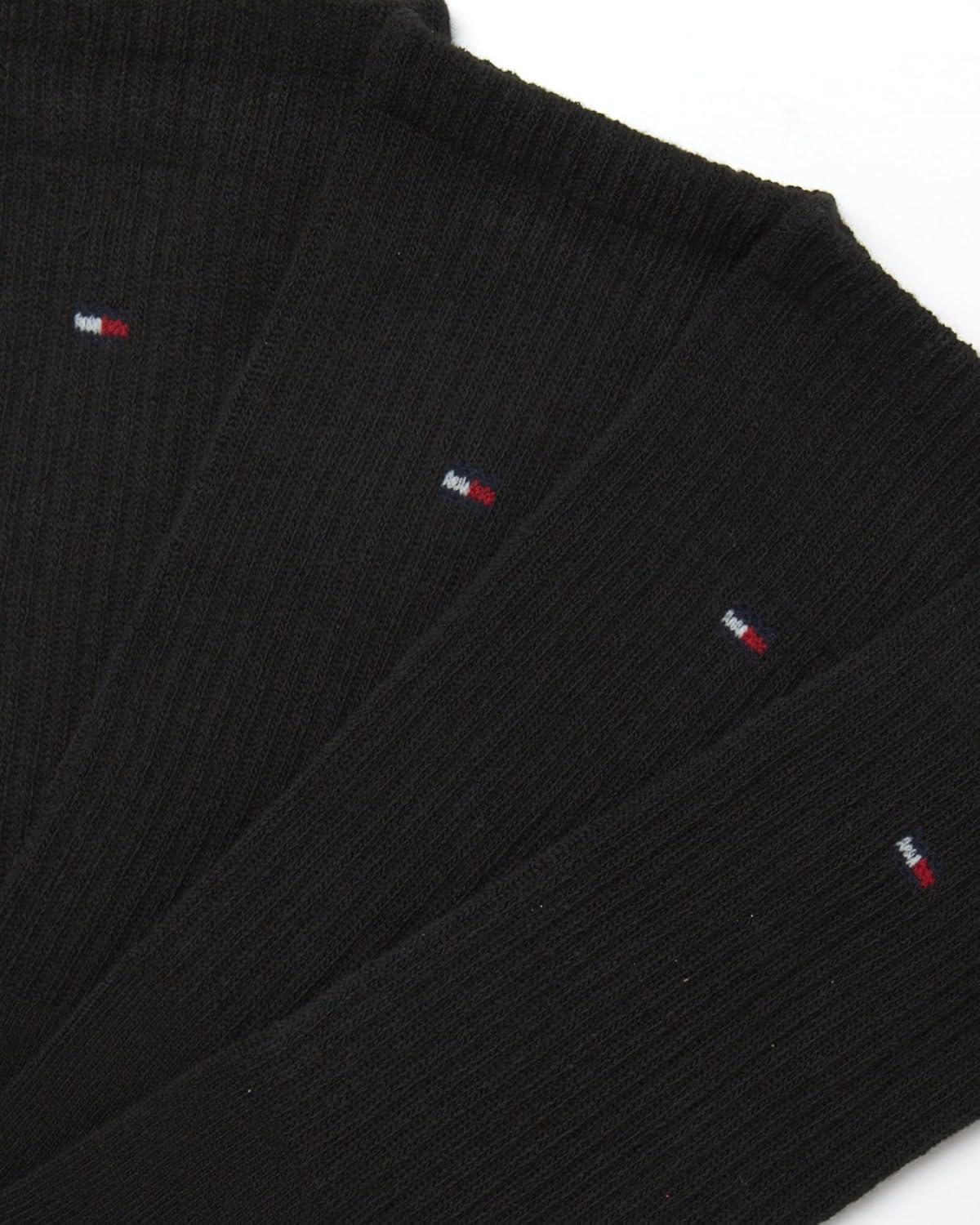 imageTommy Hilfiger Mens Athletic Cushion Crew Socks 4 PackSolid Black