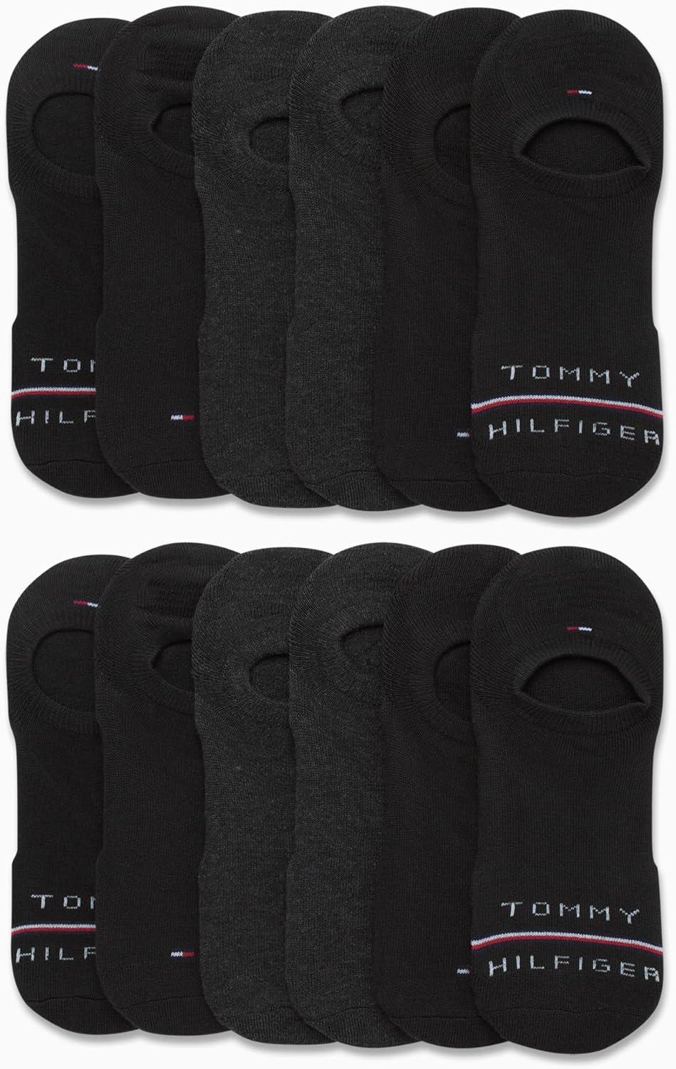 imageTommy Hilfiger Mens Athletic Socks Cushion No Show Socks 12 PackBlackGrey