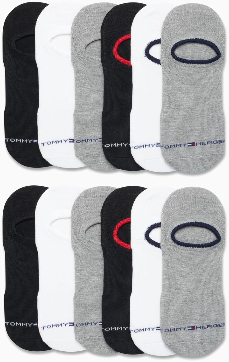 imageTommy Hilfiger Mens Athletic Socks Cushion No Show Socks 12 PackGrey Assorted