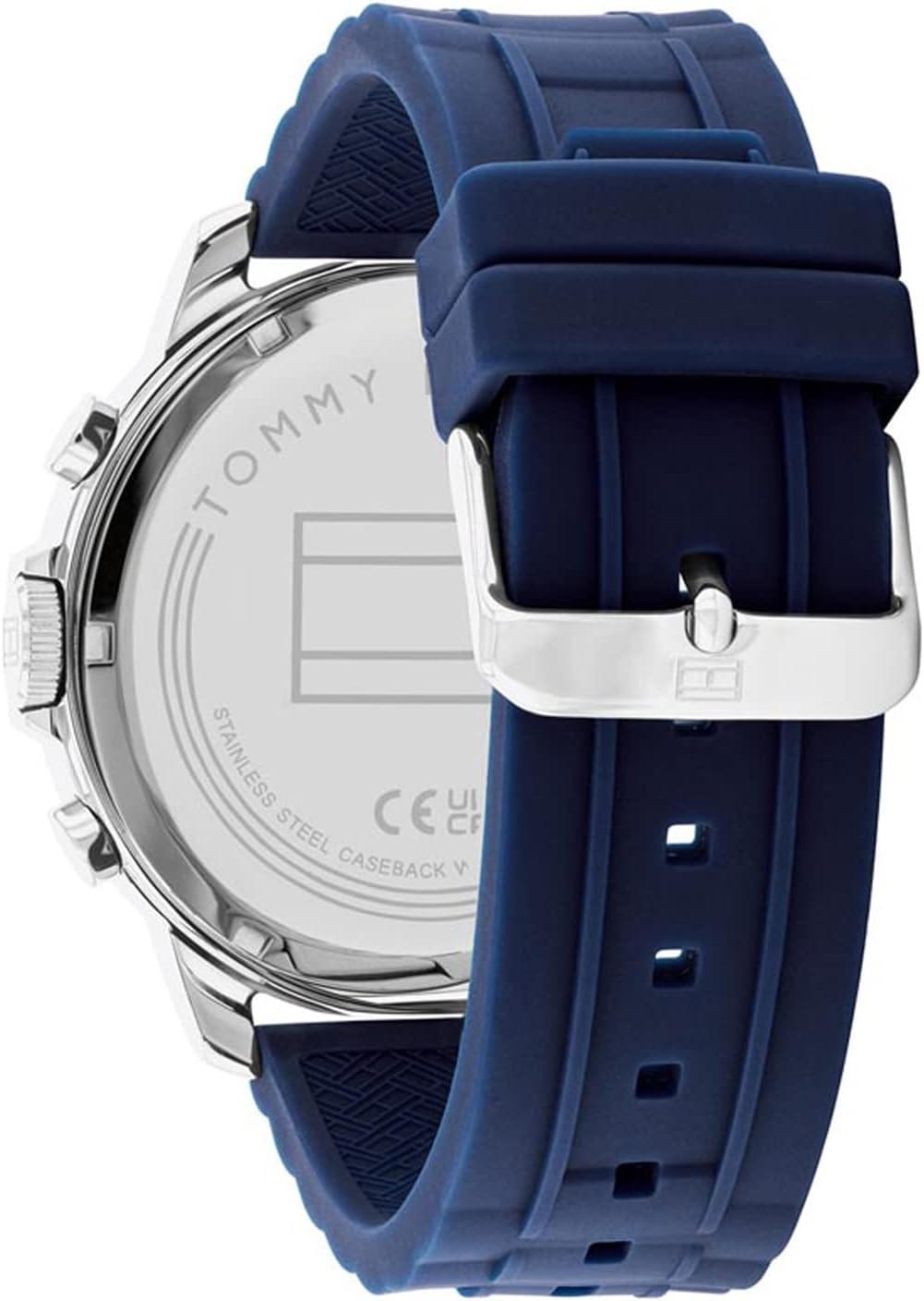imageTommy Hilfiger Mens Casual Watch Multifunction Stainless Steel Wristwatch Water Resistant up to 5 ATM50 Meters Premium Fashion Timepiece for All Occasions 50 mmNavy