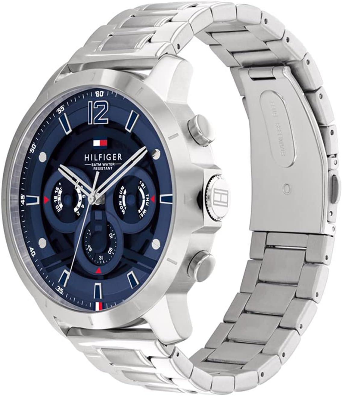 imageTommy Hilfiger Mens Casual Watch Multifunction Stainless Steel Wristwatch Water Resistant up to 5 ATM50 Meters Premium Fashion Timepiece for All Occasions 50 mmBlue