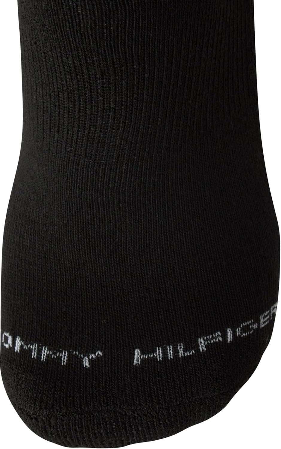 imageTommy Hilfiger Mens Crew Socks 3 Pack Cotton Blend Cushioned Athletic Performance Crew Length Running Socks for MenBlack