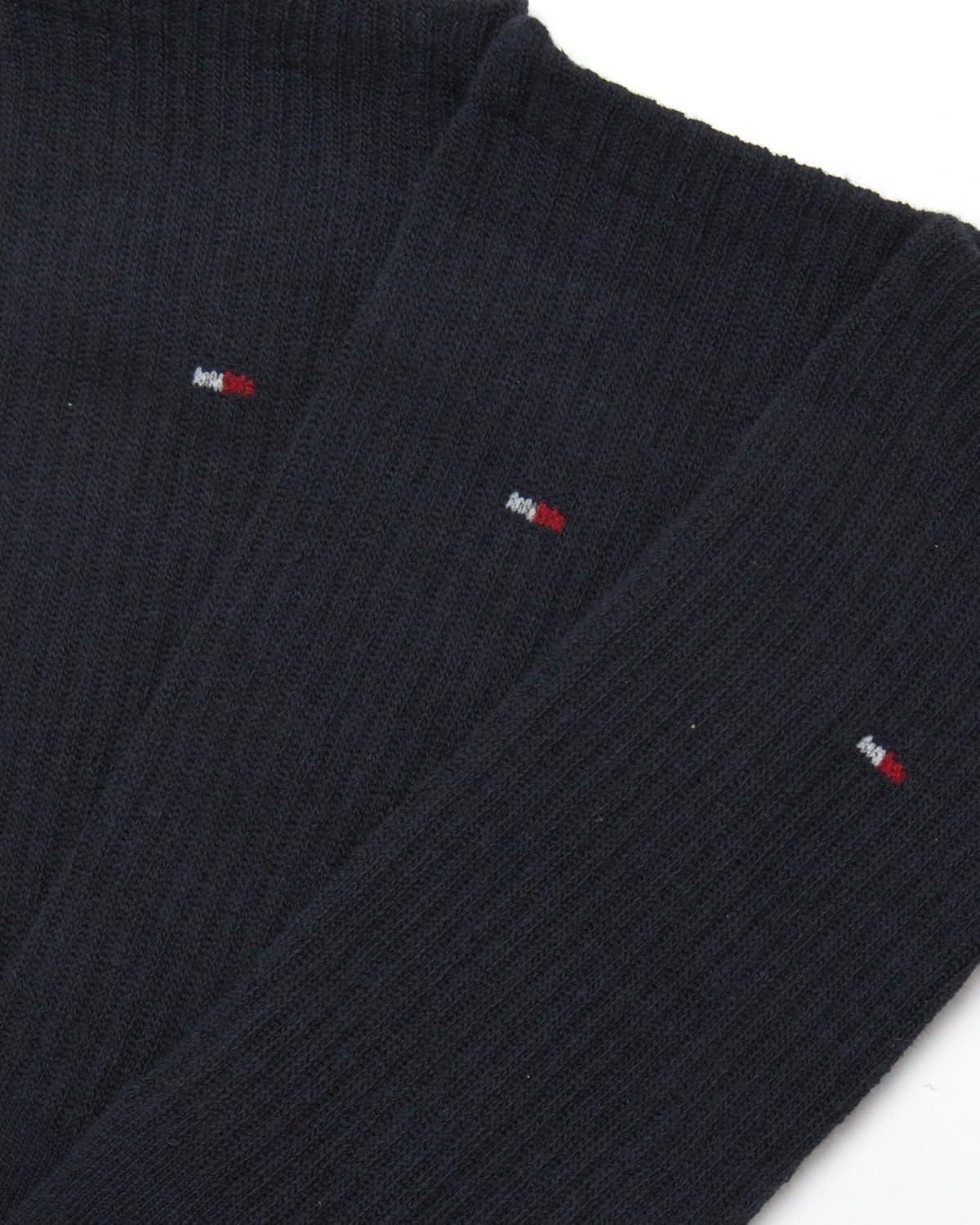 imageTommy Hilfiger Mens Crew Socks 3 Pack Cotton Blend Cushioned Athletic Performance Crew Length Running Socks for MenNavy