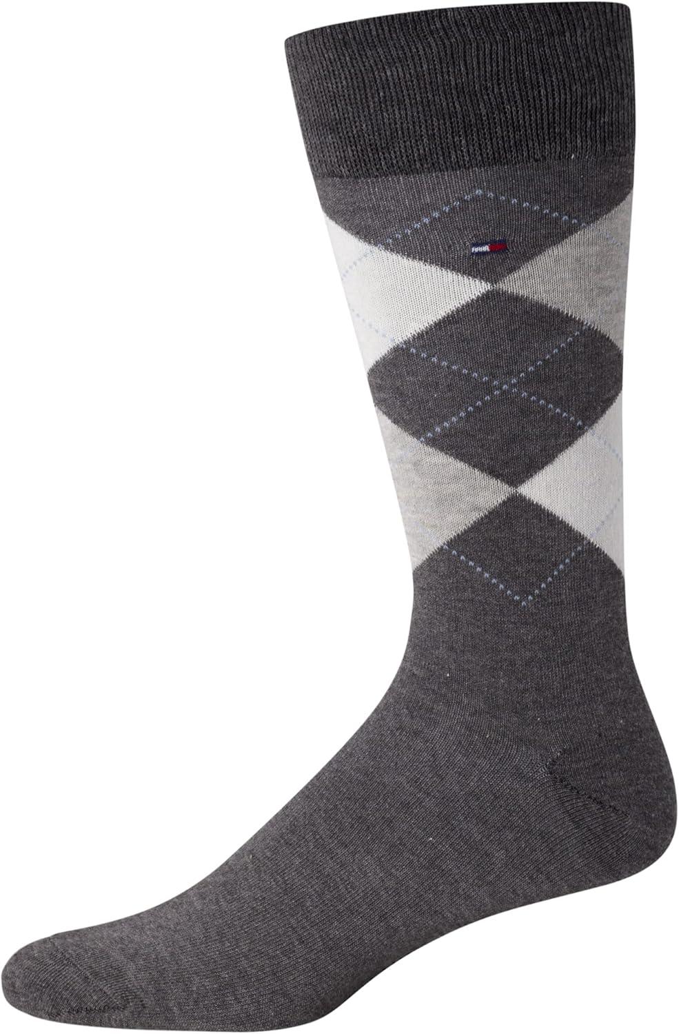 imageTommy Hilfiger Mens Dress Socks 4 Pack Lightweight Cotton Blend Everyday Crew Work Socks for Men for Casual ampamp Formal WearBlack Assorted
