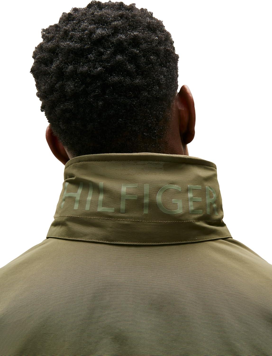 imageTommy Hilfiger Mens Lightweight Waterproof Regatta Bomber JacketArmy Green