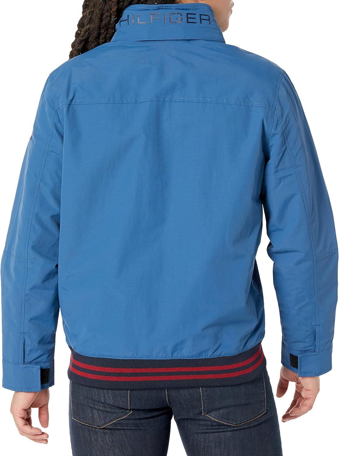 imageTommy Hilfiger Mens Lightweight Waterproof Regatta Bomber JacketAthletic Blue
