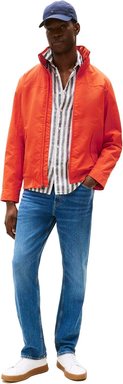 imageTommy Hilfiger Mens Lightweight Waterproof Regatta Bomber JacketBrilliant Orange