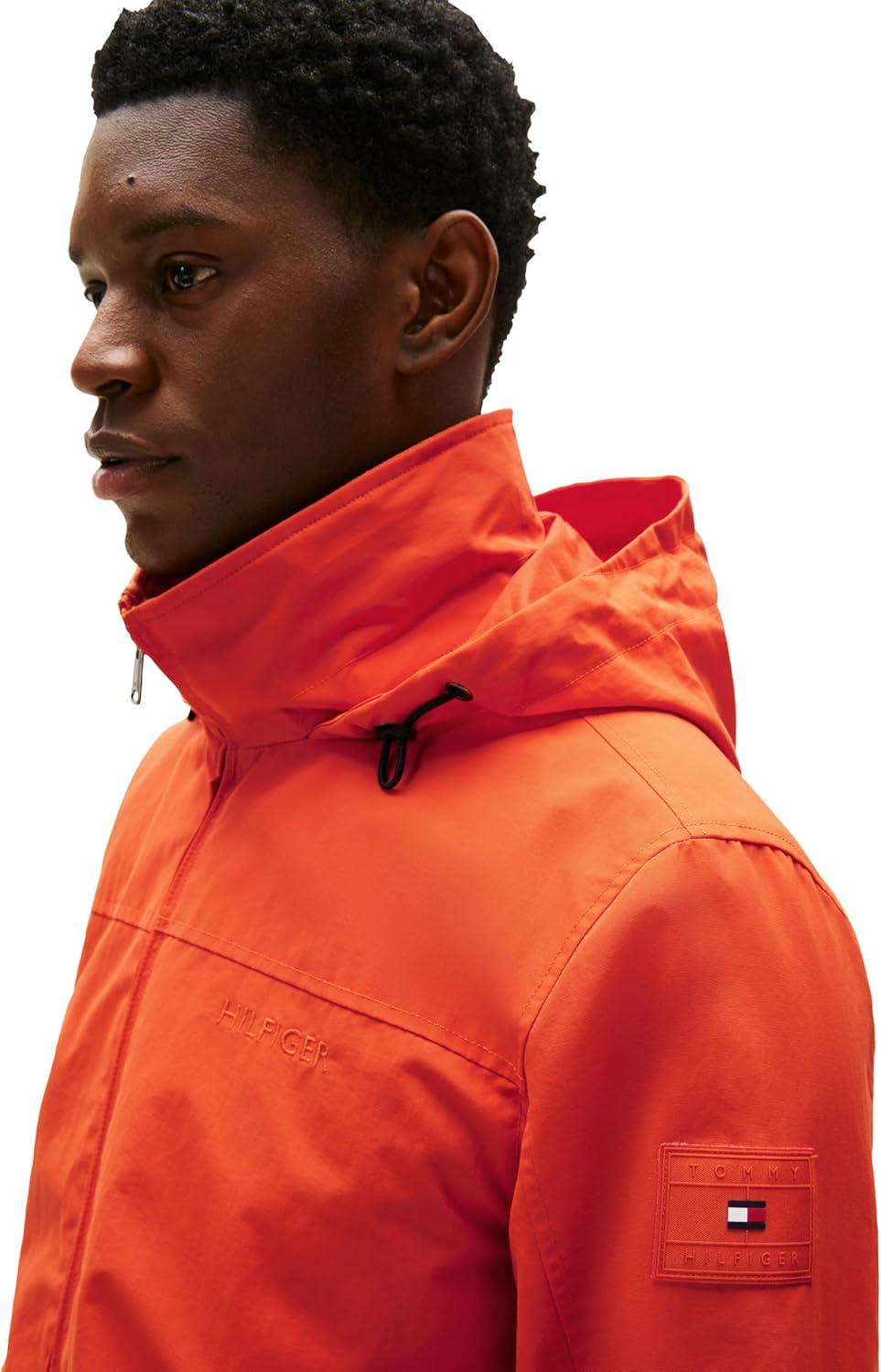imageTommy Hilfiger Mens Lightweight Waterproof Regatta Bomber JacketBrilliant Orange