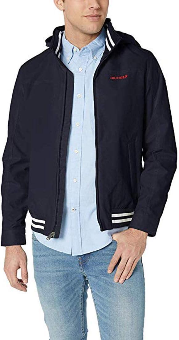 imageTommy Hilfiger Mens Lightweight Waterproof Regatta Bomber JacketDesert Sky