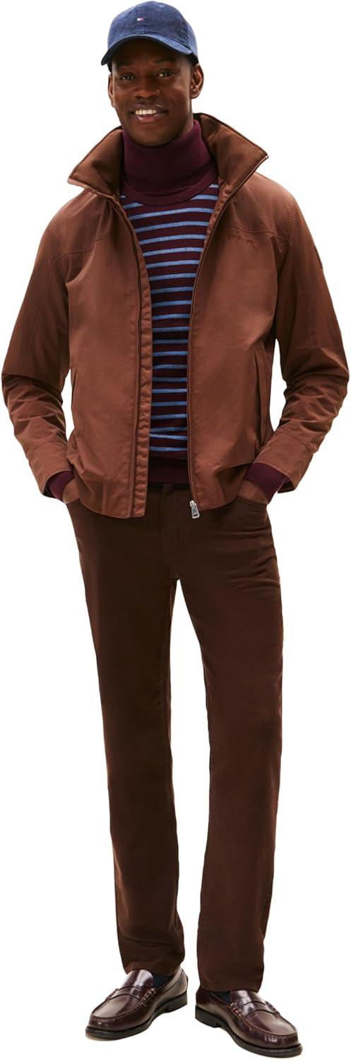 imageTommy Hilfiger Mens Lightweight Waterproof Regatta Bomber JacketLegacy Brown