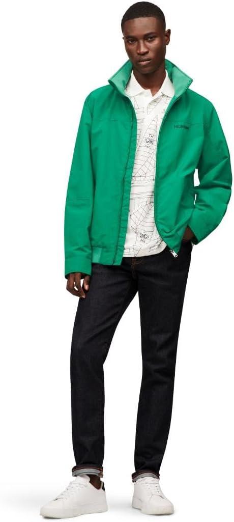 imageTommy Hilfiger Mens Lightweight Waterproof Regatta Bomber JacketNouveau Green