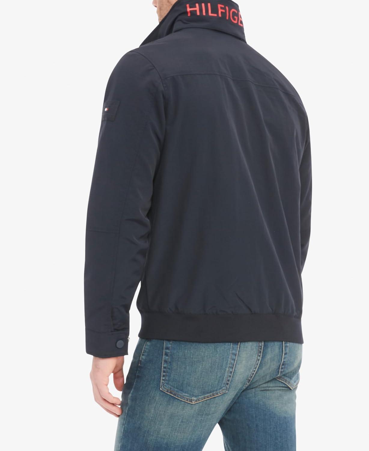 imageTommy Hilfiger Mens Lightweight Waterproof Regatta Bomber JacketSustainable Desert Sky