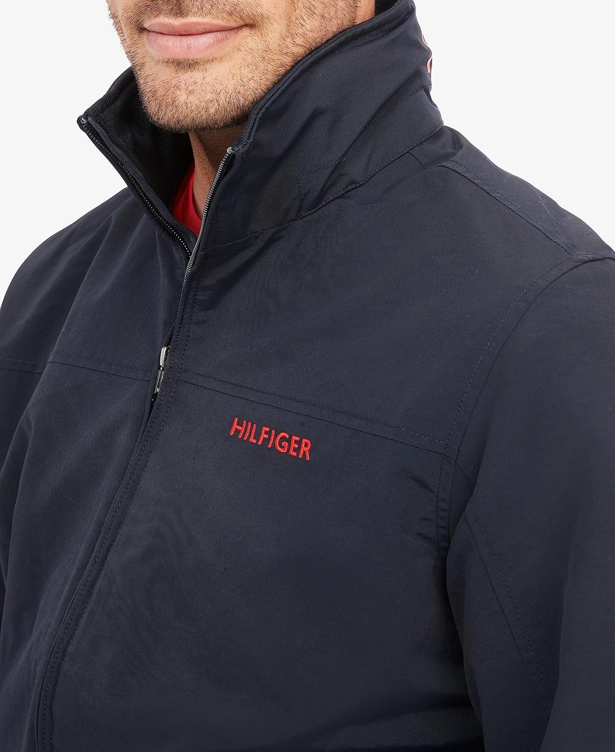 imageTommy Hilfiger Mens Lightweight Waterproof Regatta Bomber JacketSustainable Desert Sky