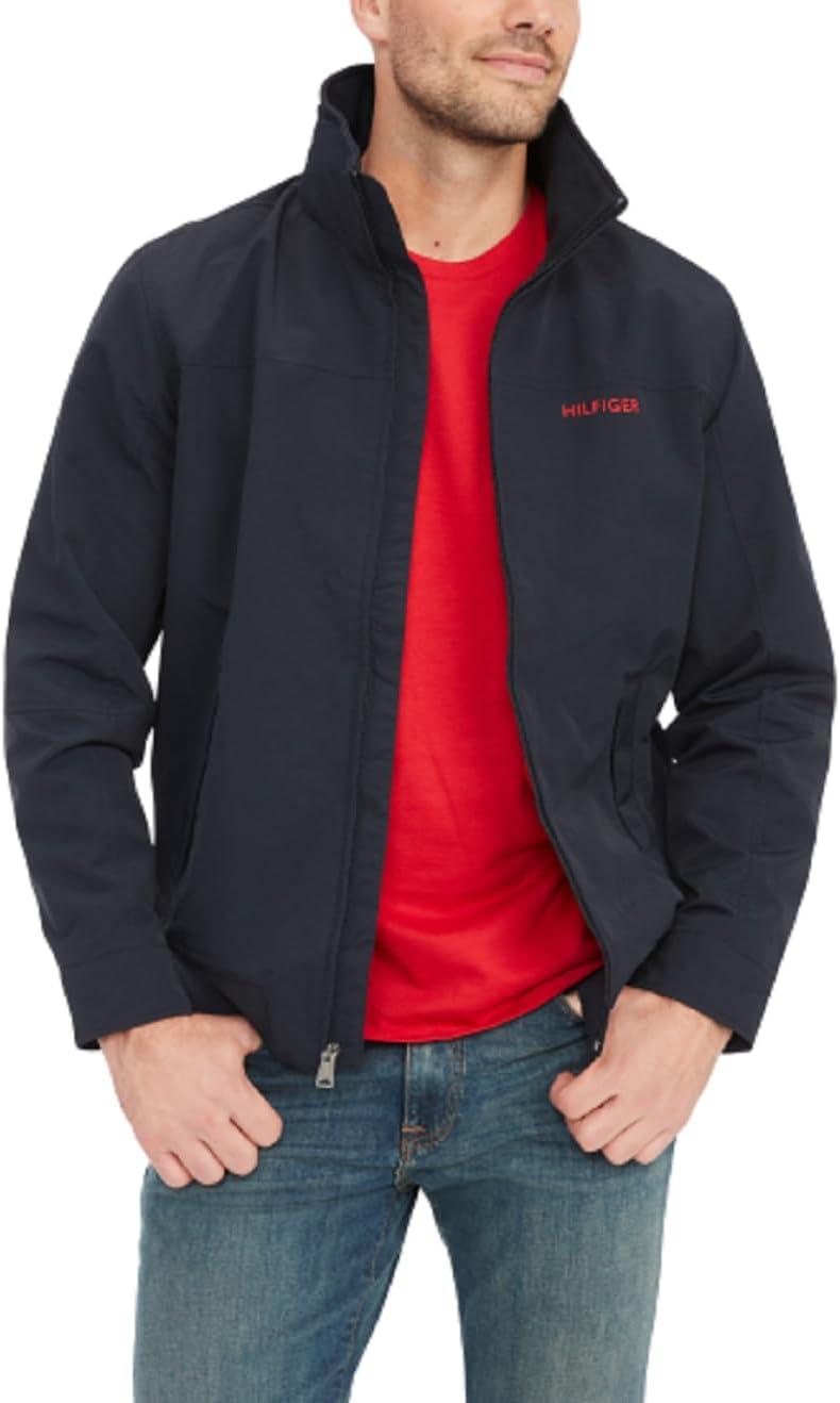 imageTommy Hilfiger Mens Lightweight Waterproof Regatta Bomber JacketSustainable Desert Sky