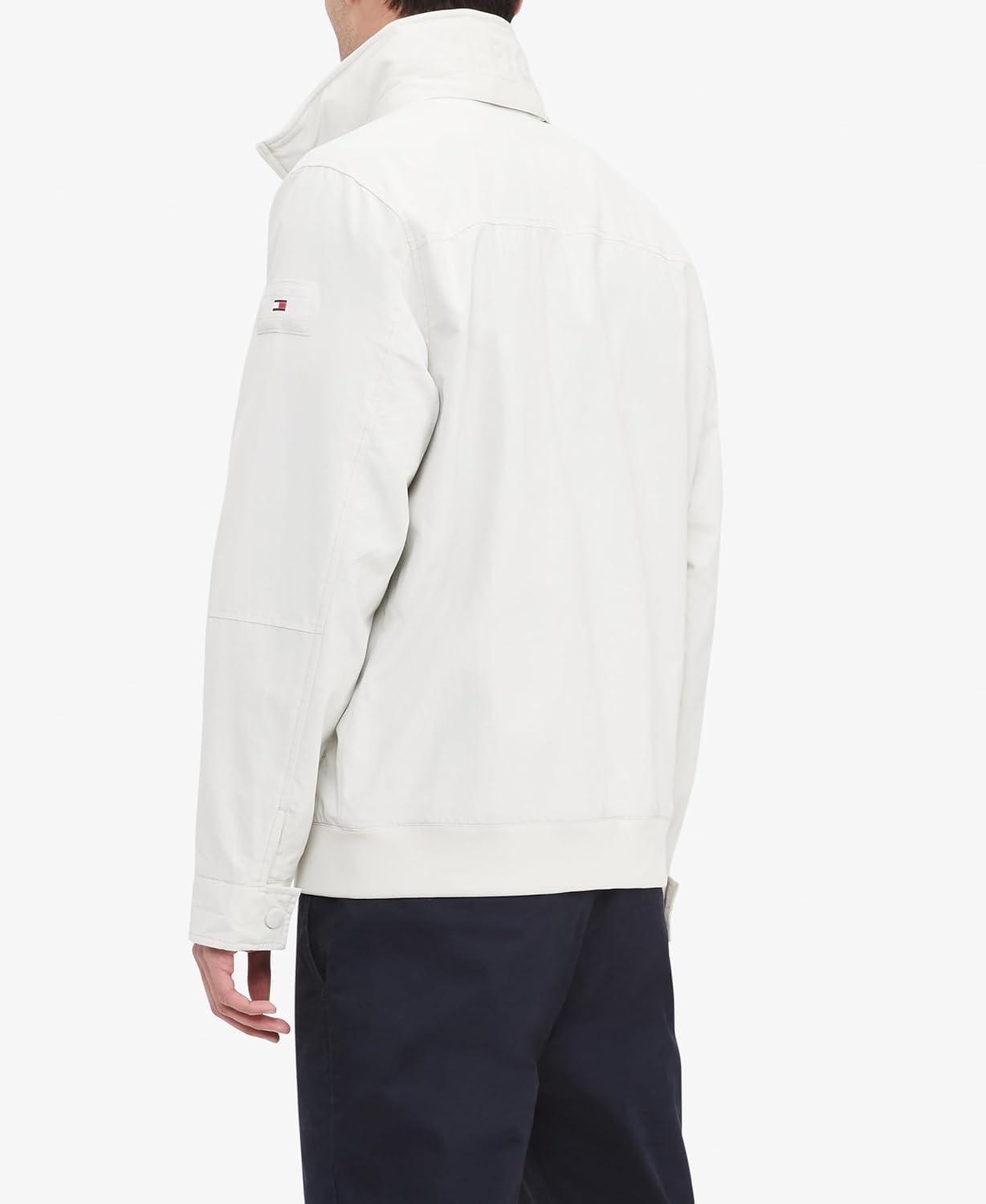 imageTommy Hilfiger Mens Lightweight Waterproof Regatta Bomber JacketSustainable Silver Birch
