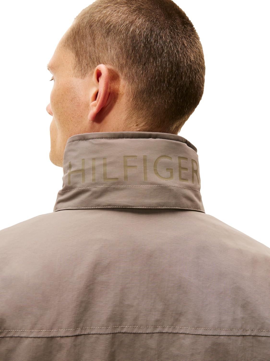 imageTommy Hilfiger Mens Lightweight Waterproof Regatta Bomber JacketTaupe Stone