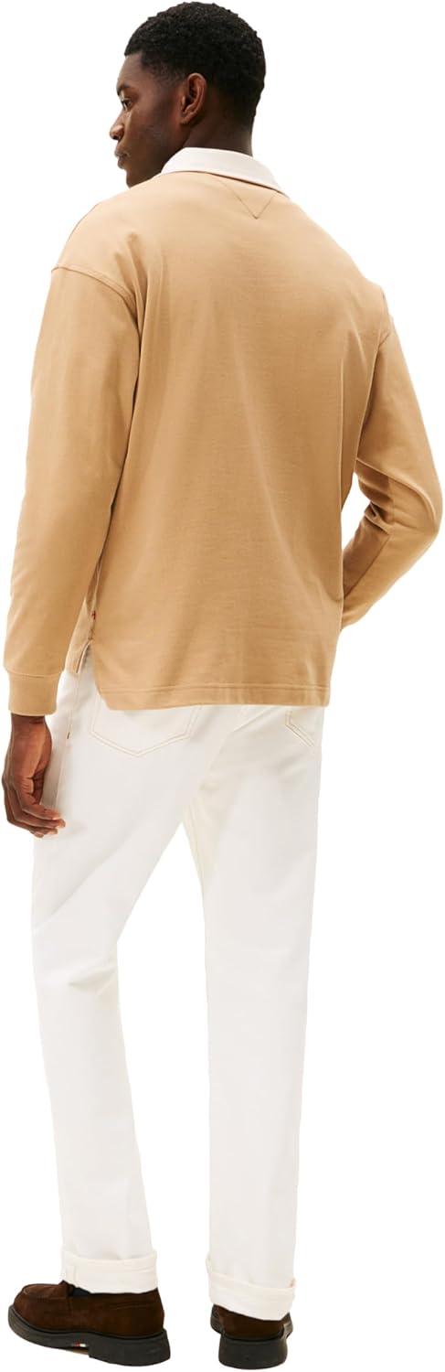 imageTommy Hilfiger Mens Medium Weight Rugby Pullover with Embroidered Crest LogoTimeless Camel