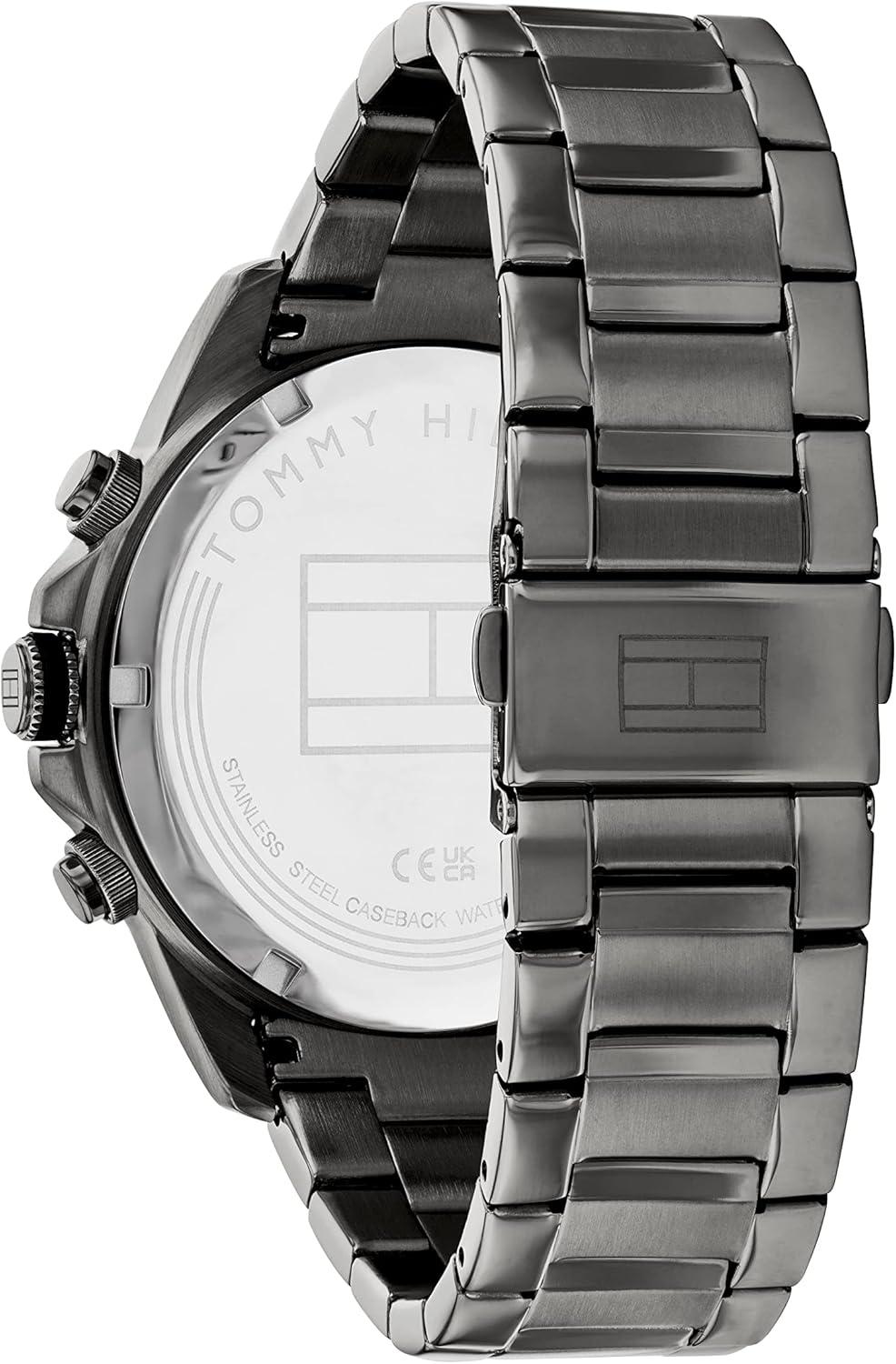 imageTommy Hilfiger Mens Multifunction Quartz Watch Stainless Steel Case 5 ATM Water Resistant Urban Style Timepiece Gift for HimGrey