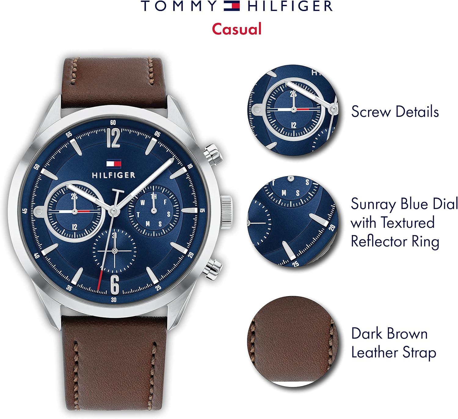 imageTommy Hilfiger Mens Multifunction Watch Stainless Steel Classic Quartz TimepieceBlue