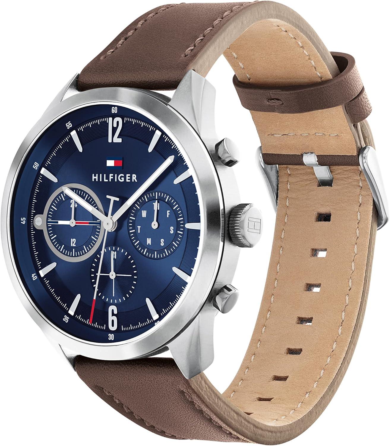 imageTommy Hilfiger Mens Multifunction Watch Stainless Steel Classic Quartz TimepieceBlue