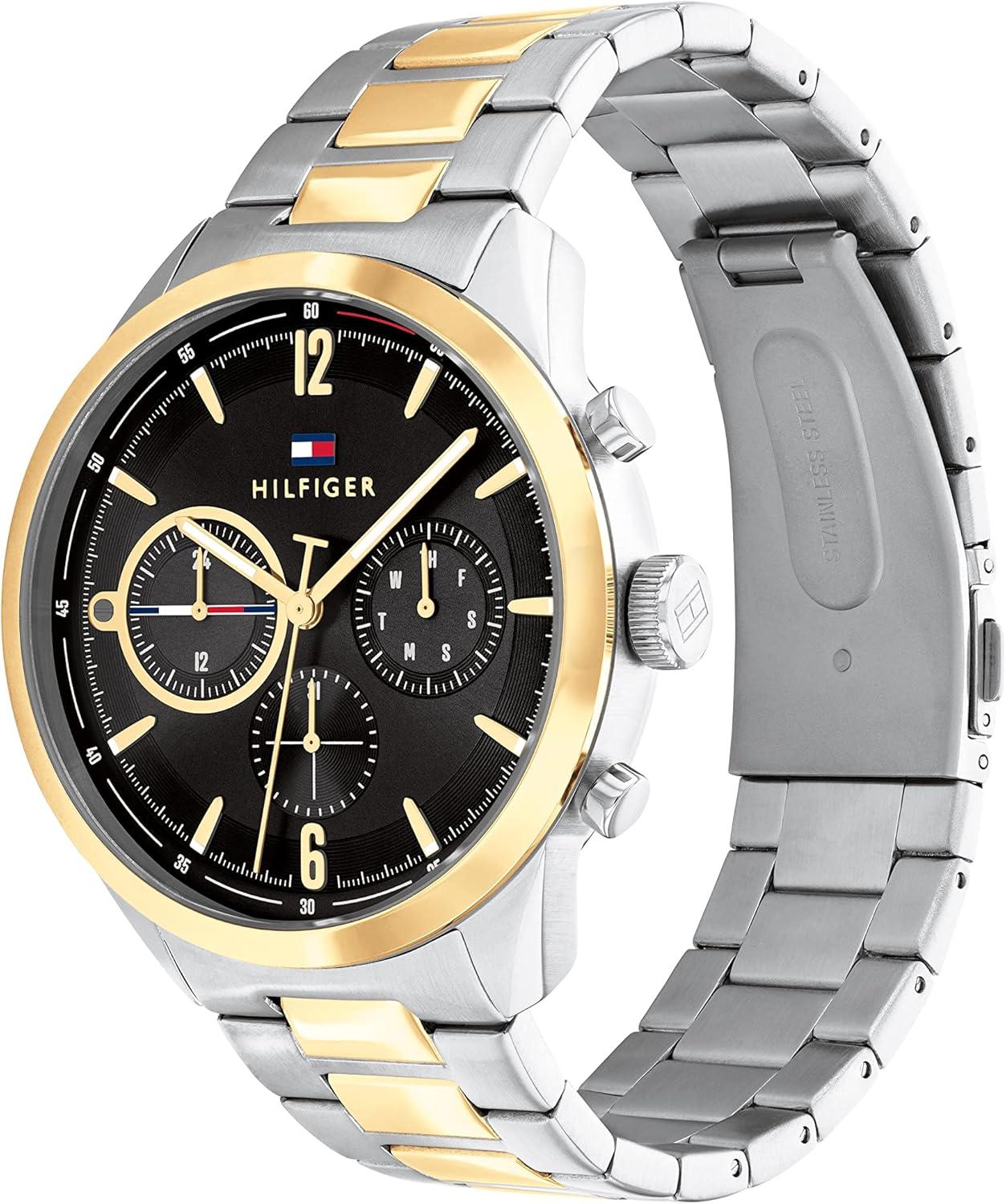 imageTommy Hilfiger Mens Multifunction Watch Stainless Steel Classic Quartz TimepieceTwo Tone