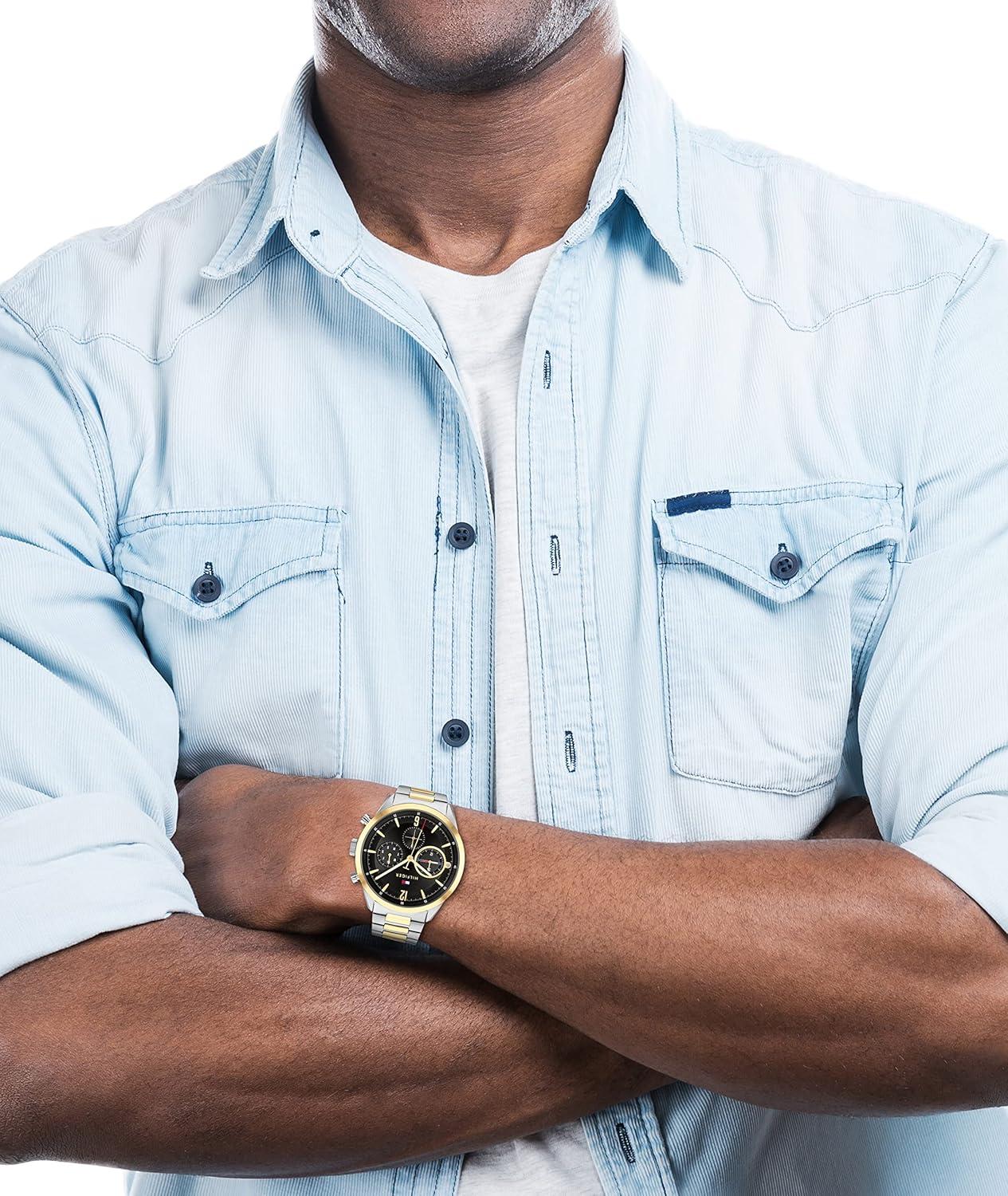 imageTommy Hilfiger Mens Multifunction Watch Stainless Steel Classic Quartz TimepieceTwo Tone