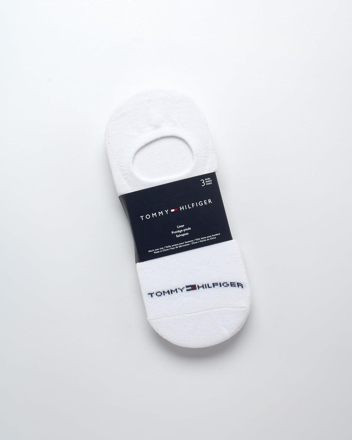 imageTommy Hilfiger Mens No Show Socks 3 Pack Soft Cotton Blend Ankle Socks for Men Ultra Low Cut Liners for Loafers SneakersAll White