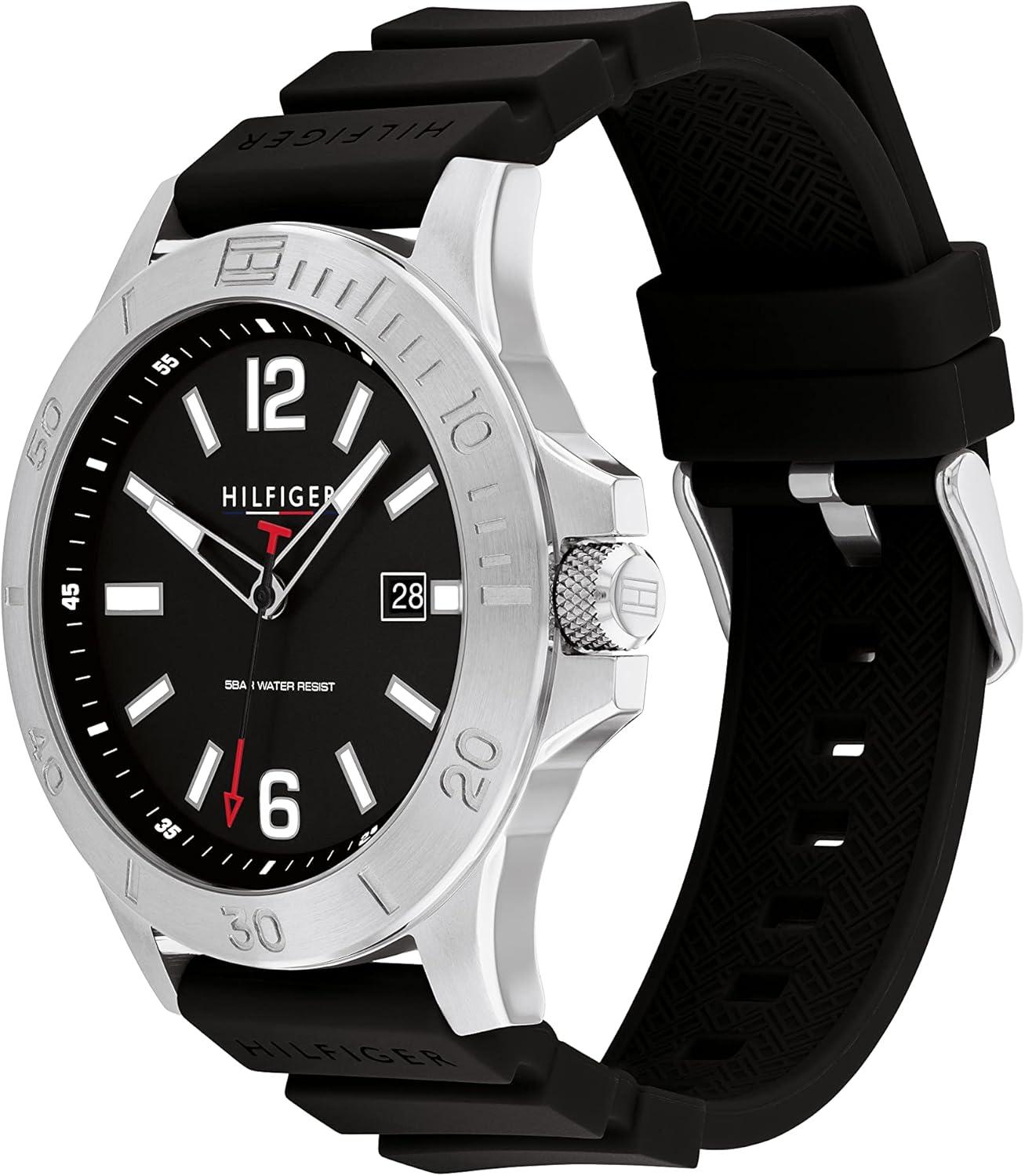 imageTommy Hilfiger Mens Preppy Stainless Steel Quartz Watches Effortlessly StylishBlack