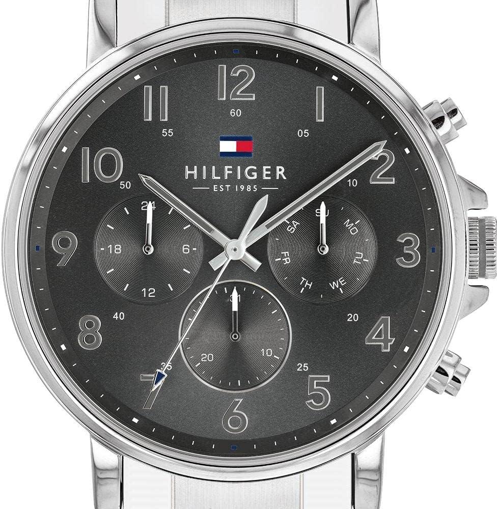 imageTommy Hilfiger Mens Quartz Dress Watch Stainless Steel Case and Bracelet Elegant Timepiece for Formal Wear Gift for Him Packaging May VarySilver