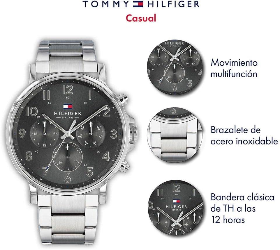 imageTommy Hilfiger Mens Quartz Dress Watch Stainless Steel Case and Bracelet Elegant Timepiece for Formal Wear Gift for Him Packaging May VarySilver