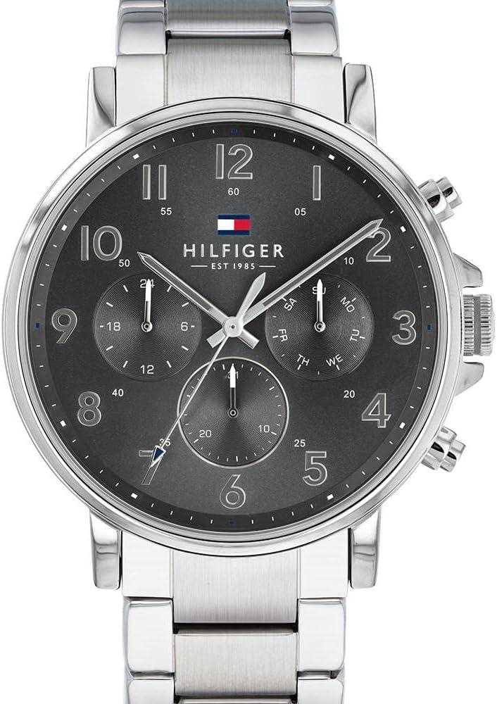 imageTommy Hilfiger Mens Quartz Dress Watch Stainless Steel Case and Bracelet Elegant Timepiece for Formal Wear Gift for Him Packaging May VarySilver