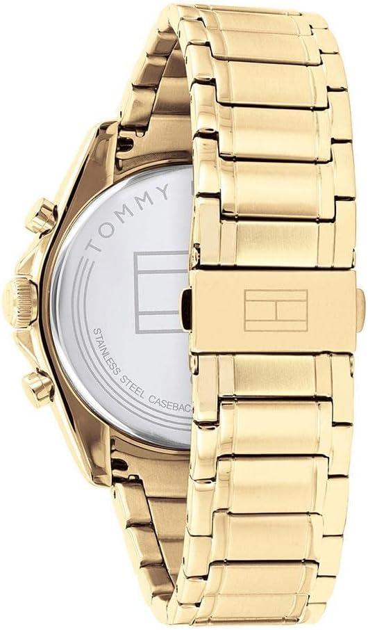 imageTommy Hilfiger Mens Quartz Multifunction Watch Stainless Steel Casual Watch Gift for Him 44mmnavy Gold