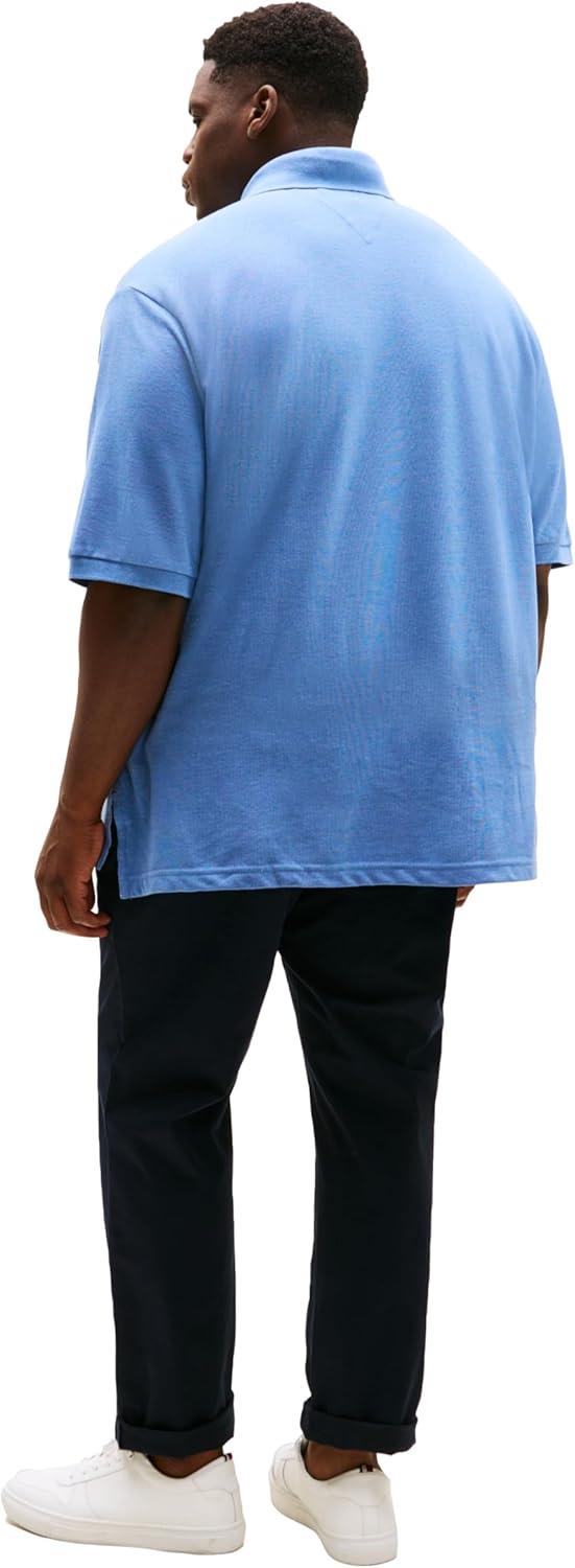 imageTommy Hilfiger Mens Short Sleeve Cotton Classic Fit Pique Polo Shirt Big ampamp TallMedium Chambray