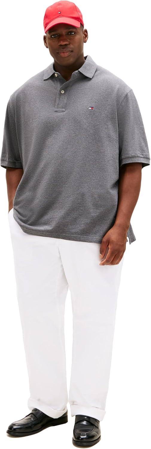 imageTommy Hilfiger Mens Short Sleeve Cotton Classic Fit Pique Polo Shirt Big ampamp TallMedium Grey Heather