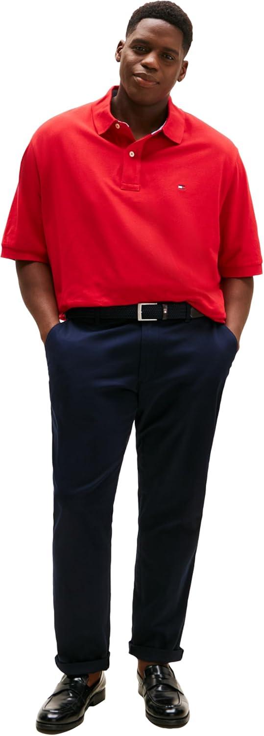 imageTommy Hilfiger Mens Short Sleeve Cotton Classic Fit Pique Polo Shirt Big ampamp TallRegal Red