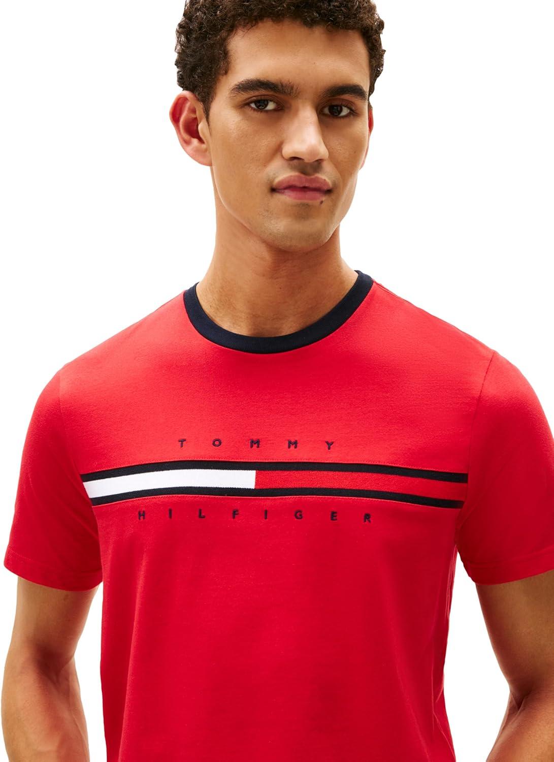 imageTommy Hilfiger Mens Short Sleeve Tino TShirtApple Red