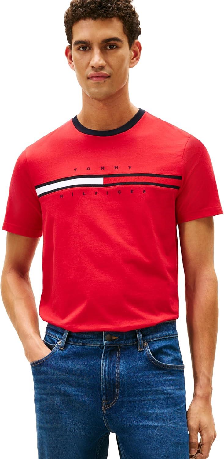 imageTommy Hilfiger Mens Short Sleeve Tino TShirtApple Red