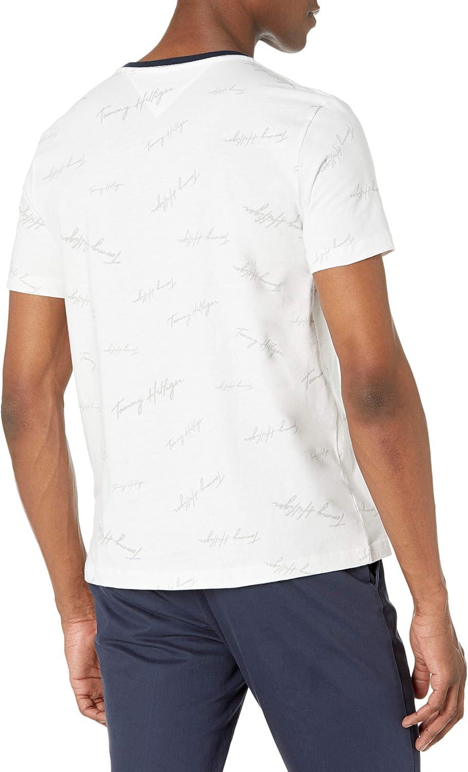 imageTommy Hilfiger Mens Short Sleeve Tino TShirtBright White Print