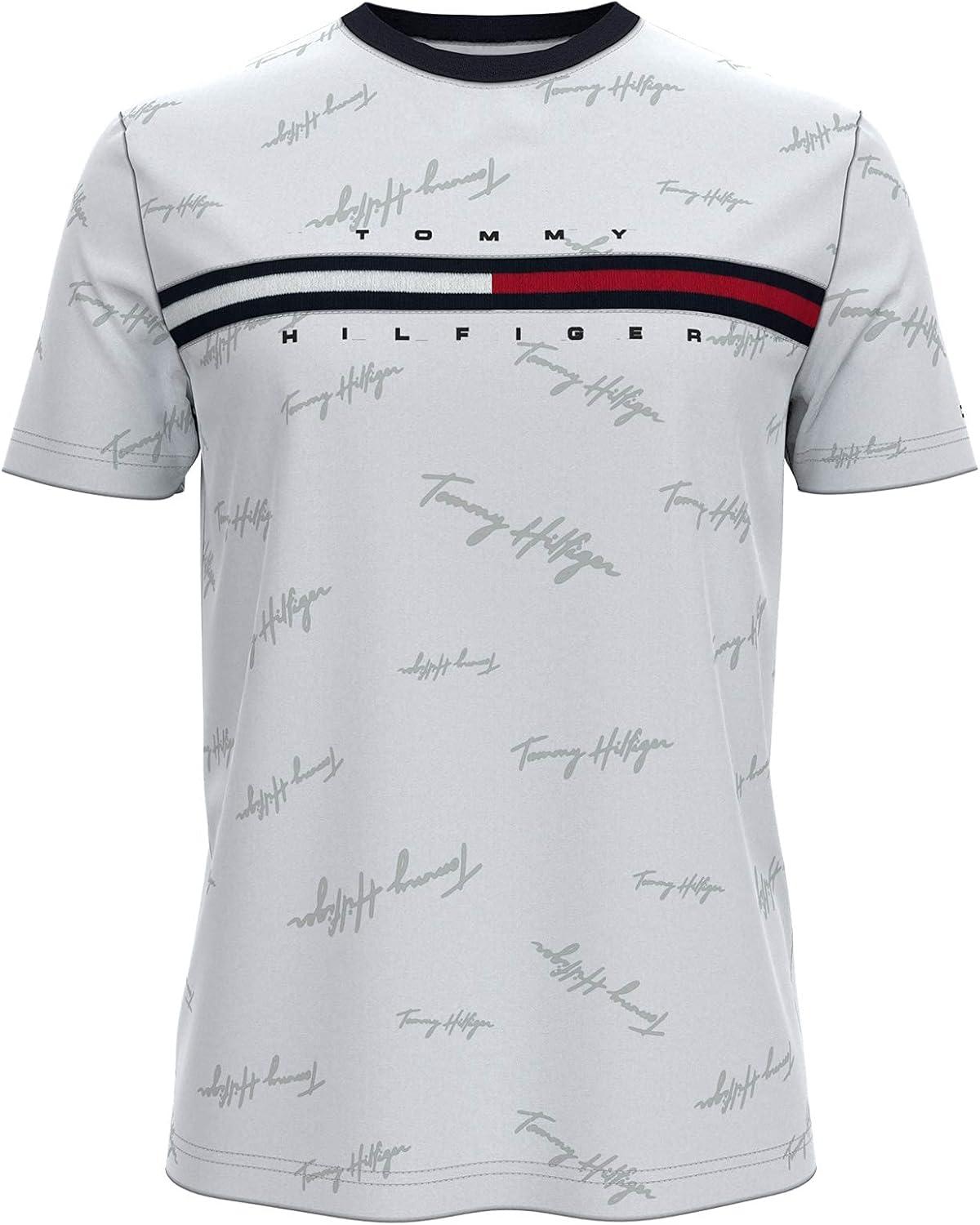 imageTommy Hilfiger Mens Short Sleeve Tino TShirtBright White Print
