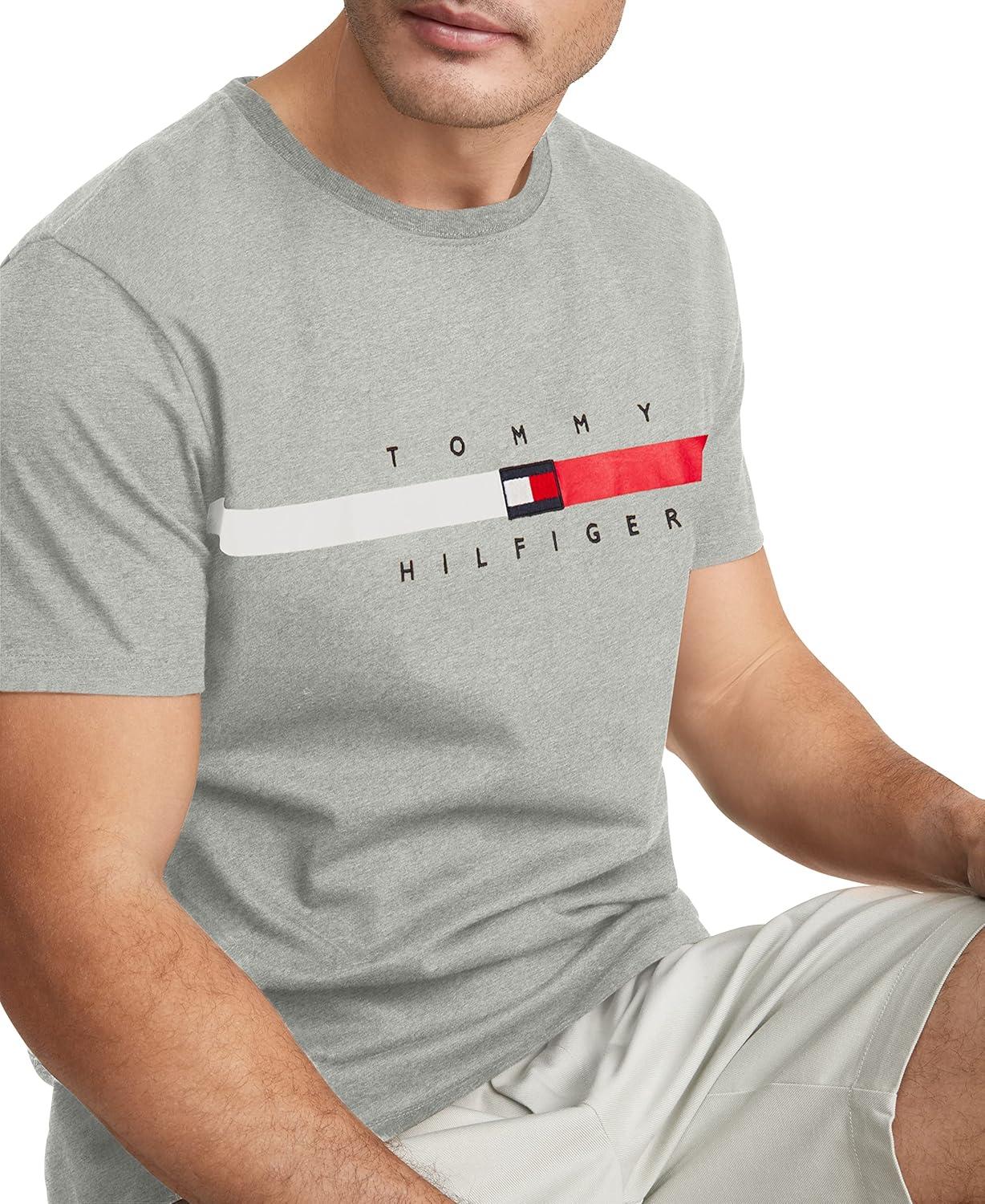 imageTommy Hilfiger Mens Short Sleeve Tino TShirtHeather Grey
