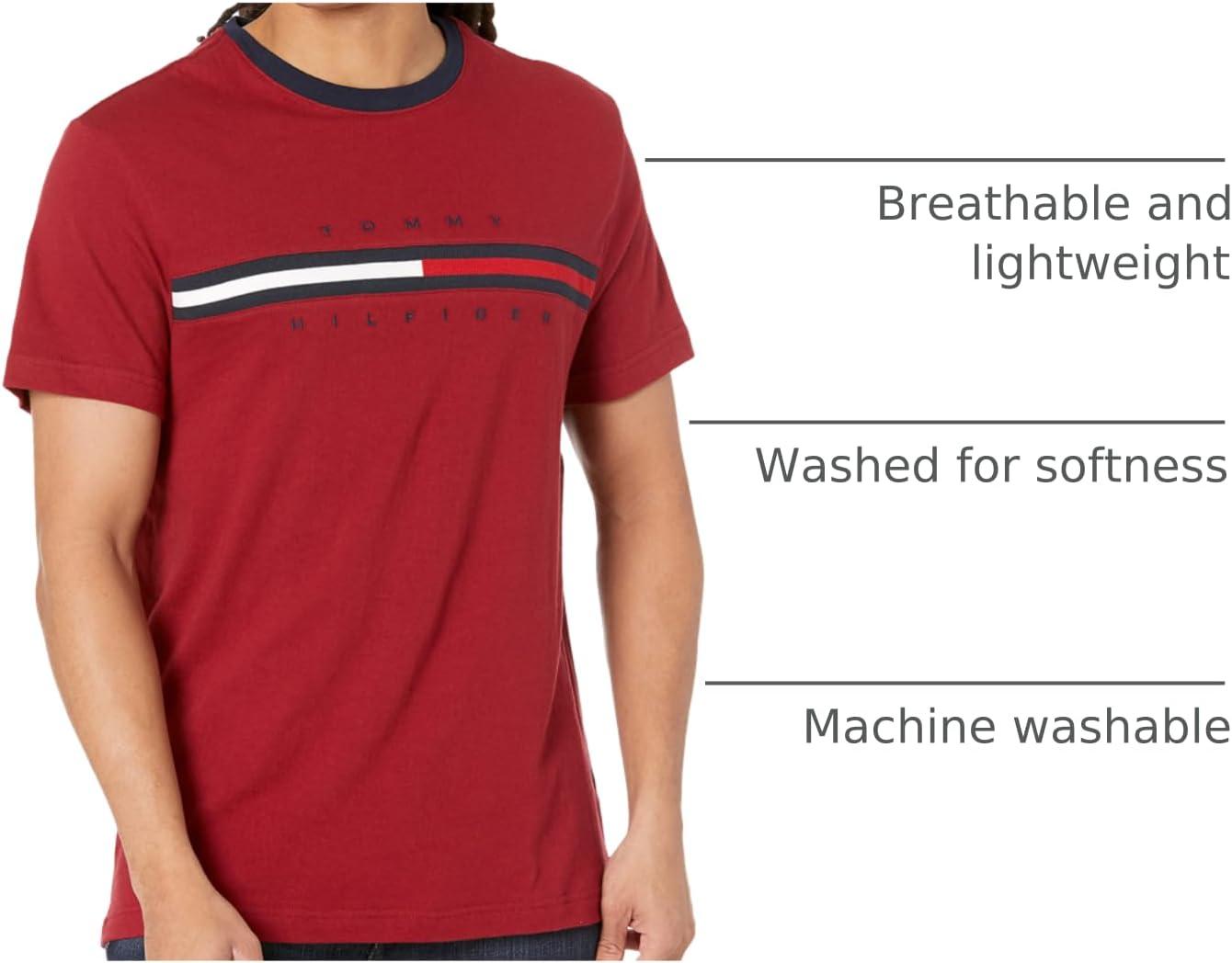 imageTommy Hilfiger Mens Short Sleeve Tino TShirtRed Carpet