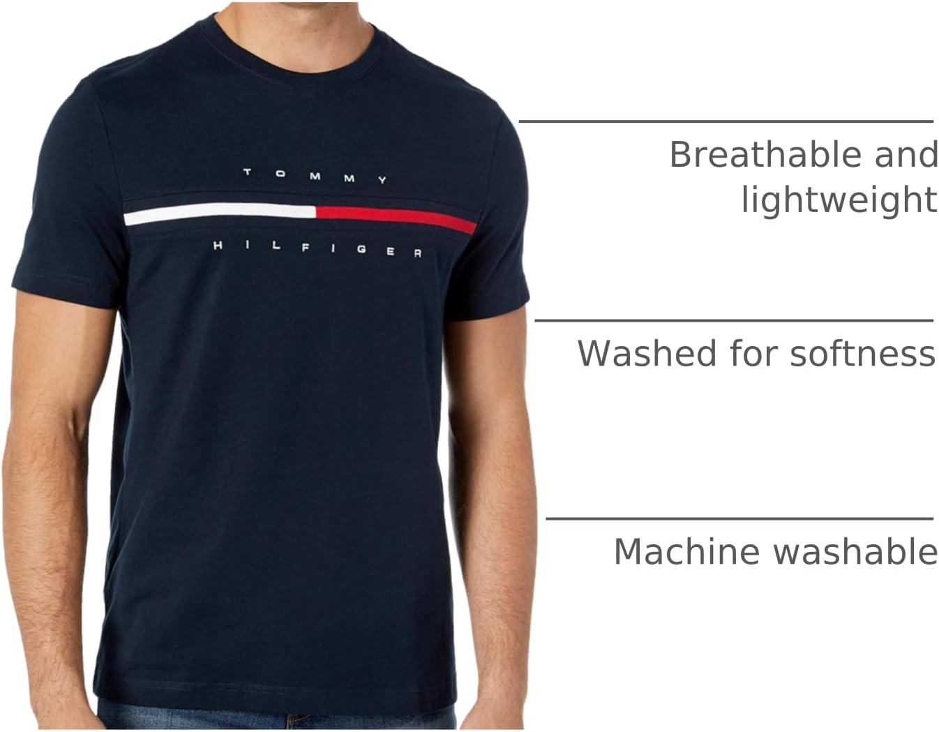 imageTommy Hilfiger Mens Short Sleeve Tino TShirtSky Captain