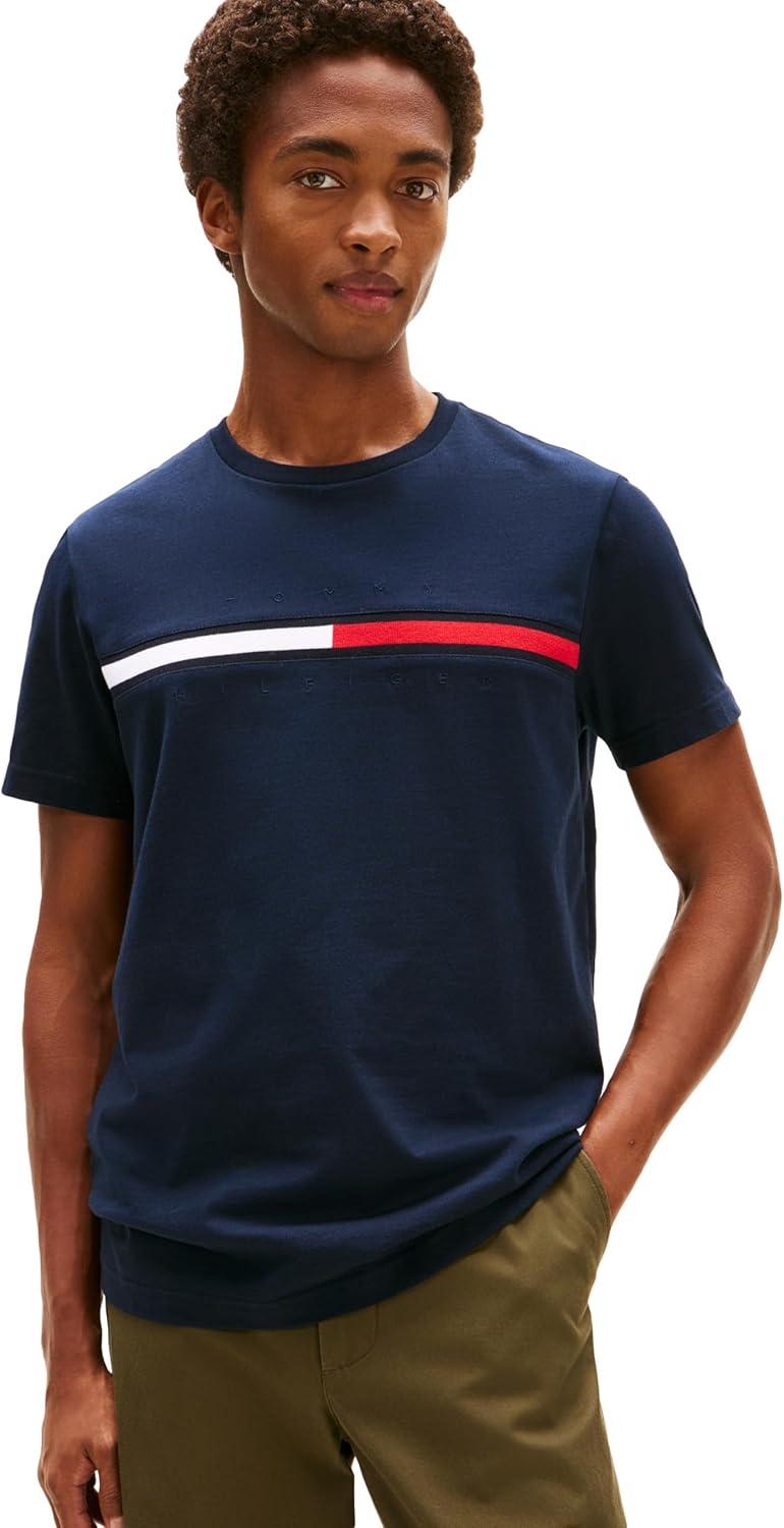 imageTommy Hilfiger Mens Short Sleeve Tino TShirtSky Captain