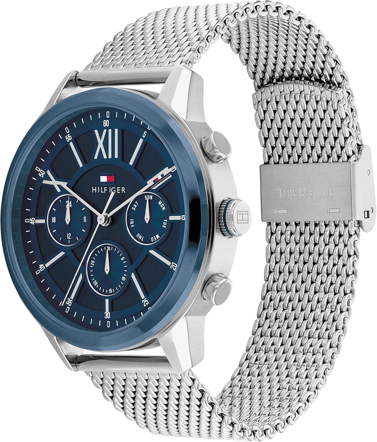 imageTommy Hilfiger Mens Stainless Steel Quartz Watches Redefining StyleBlue Mesh