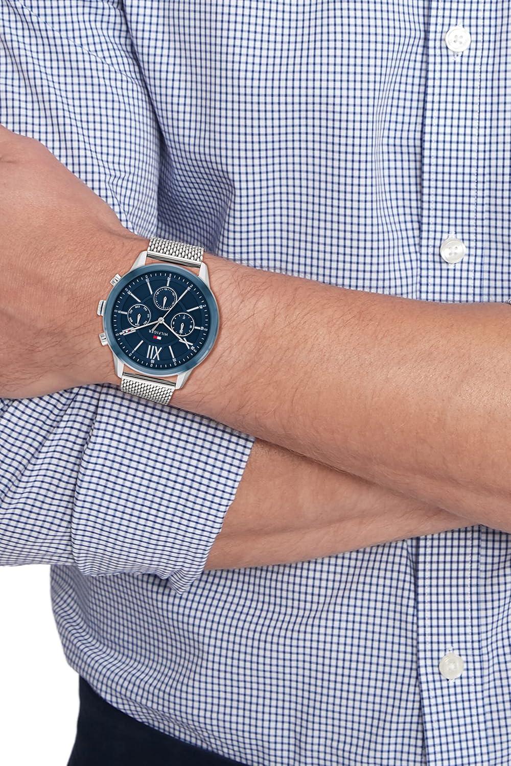 imageTommy Hilfiger Mens Stainless Steel Quartz Watches Redefining StyleBlue Mesh